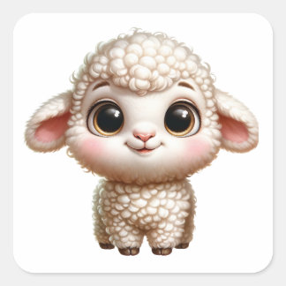 Baby Lamb Square Sticker
