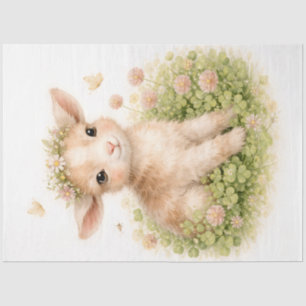 Baby Lamb with Flower Crown Spring Decoupage Tissue Paper