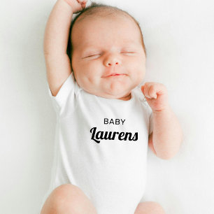 Baby Last Name Cute Modern Stylish Script Bodysuit