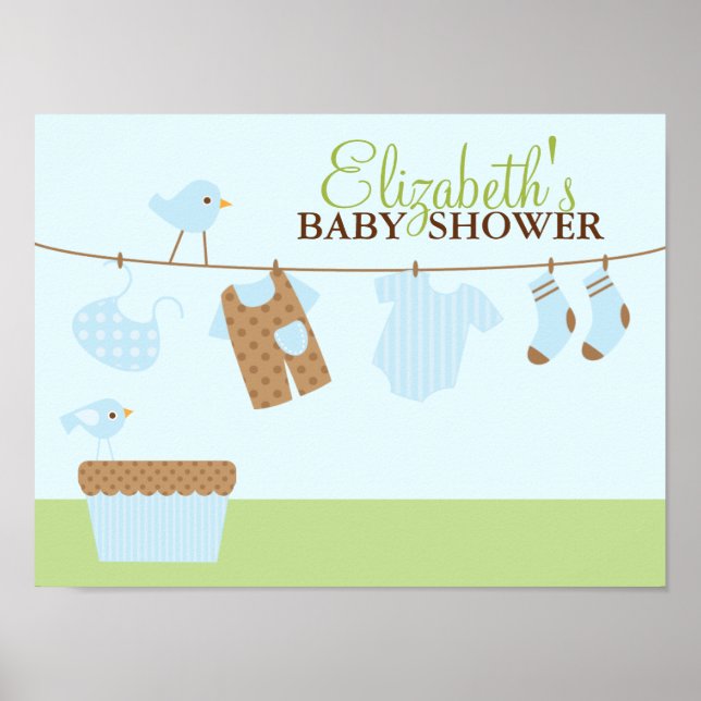 Baby Laundry Baby Shower Welcome Sign (Front)