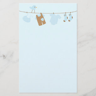 Baby Laundry (blue) Stationery