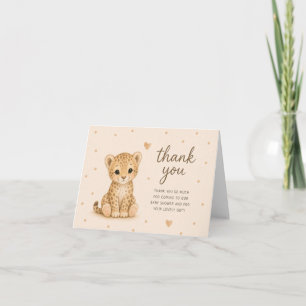 Baby Leopard Cub Jungle Baby Shower Thank You Card