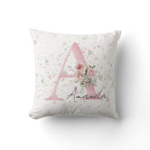 Baby letter initial and name watercolor