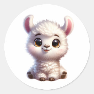 Baby Lhama Classic Round Sticker