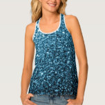 Baby light blue faux glitter sparkles tank top<br><div class="desc">Elegant lady's all over print tank top with 
Beautiful girly glamourous light blue shiny glitters sparkles. Photo of  baby blue sparkles not actual glitter!</div>