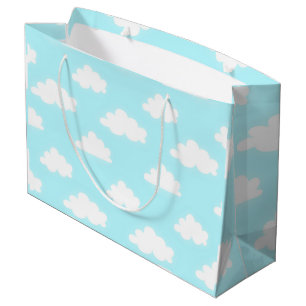 Baby light blue sky with clouds  large gift bag