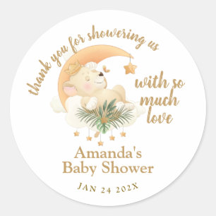 Baby Lion Baby Shower Thank You Classic Round Sticker