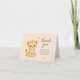 Baby Lion Cub Safari Baby Shower Thank You Card