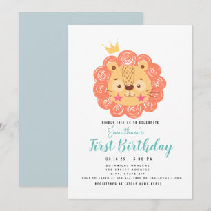 BABY LION King of the 1st Birthday Announcement