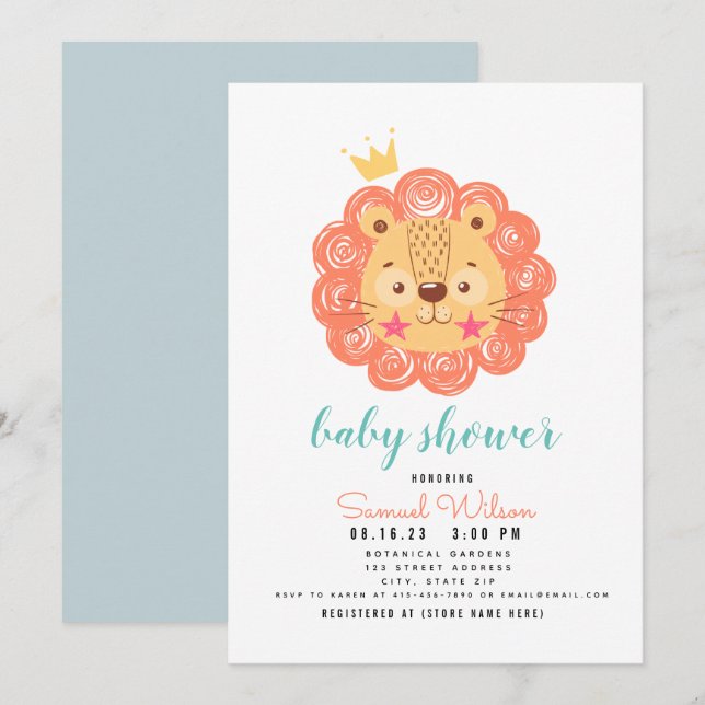 BABY LION King of the Jungle  Announcement (Front/Back)