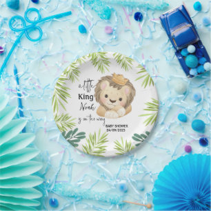 baby lion king safari animals Baby Shower Paper Plate
