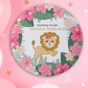 Baby Lion Mommy to be button for baby shower