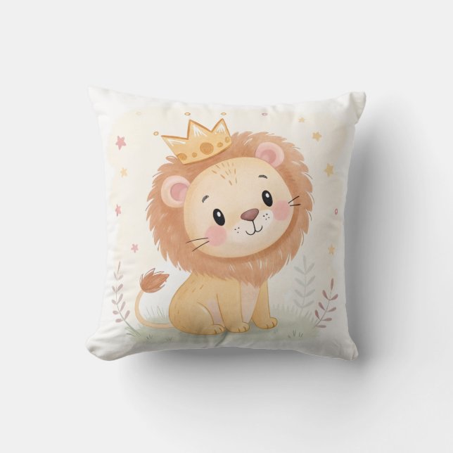 Baby Lion Nursery –Cute Animal Print for kids room Cushion (Front)
