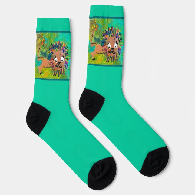 Baby Lion Painting Crew Socks (Right)