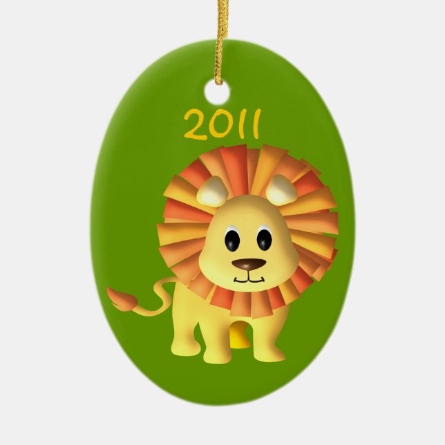 Baby Lion/ Photo Ceramic Tree Decoration (Front)