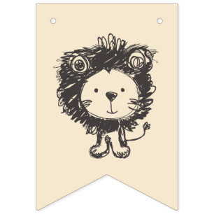 baby lion, vintage, BUNNING BANNER