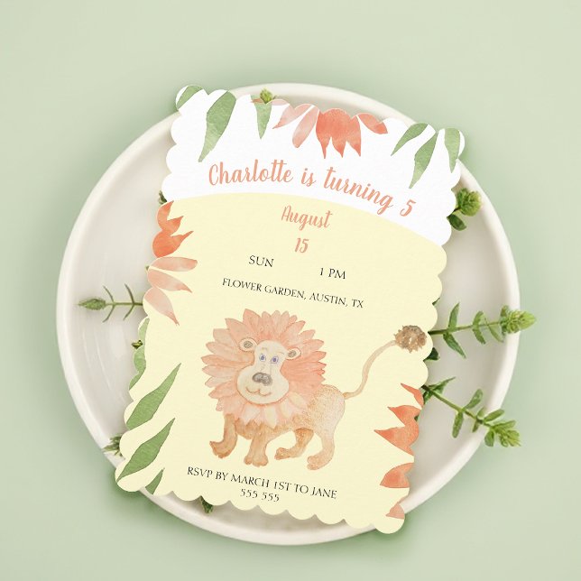 Baby Lion Watercolor Hand-painted Holiday Card (Creator Uploaded)
