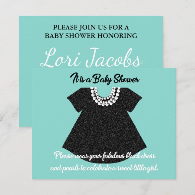 BABY Little Black Dress Baby Shower Party Invitation (Front/Back)