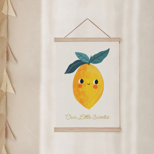 Baby Little sweetie Cute Lemon Nursary   Hanging Tapestry