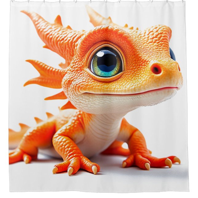 Baby Lizard Creature Shower Curtain (Front)