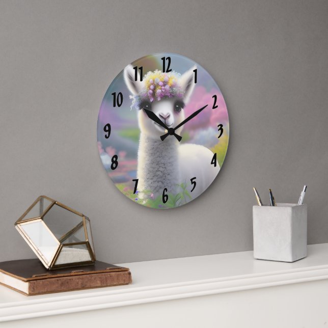 Baby Llama Large Clock (Office)