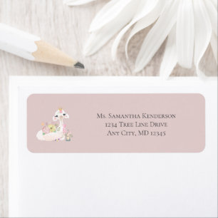 Baby Llama White Flowers return address