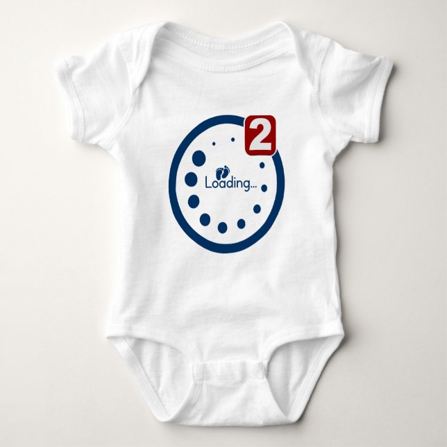Baby Loading , Twin Notification Bodysuit (Front)