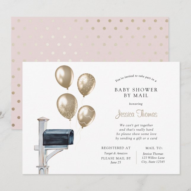 Baby Long Distance Shower by Mail Invitation (Front/Back)