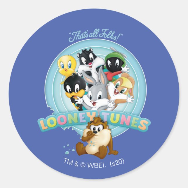 Baby LOONEY TUNES™ Logo | That's All Folks Classic Round Sticker (Front)