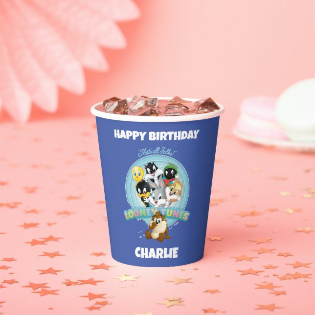 Baby LOONEY TUNES™ Logo | That's All Folks Paper Cups (Insitu)