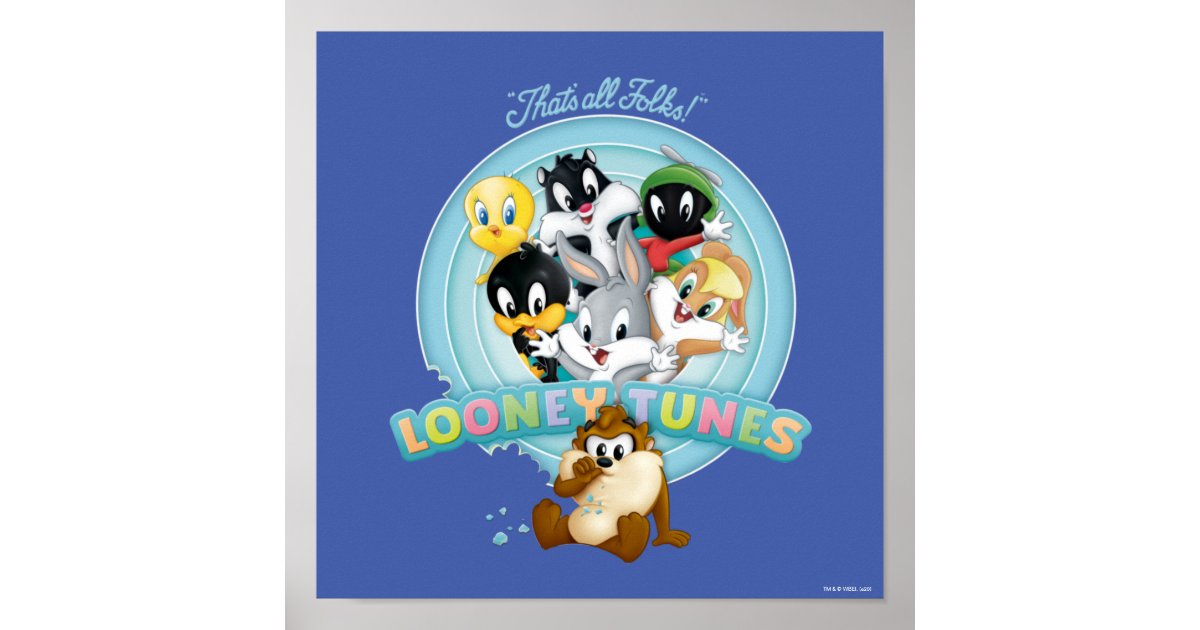 Baby Looney Tunes Logo | That's All Folks Poster | Zazzle.co.uk