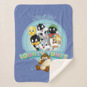 Baby LOONEY TUNES™ Logo   That's All Folks Sherpa Blanket