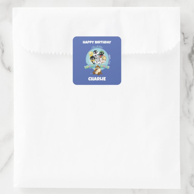 Baby LOONEY TUNES™ Logo | That's All Folks Square Sticker (Bag)