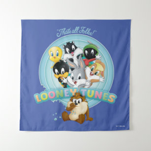 Baby Looney Tunes Logo   That's All Folks Tapestry