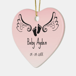 Baby loss memorial with baby name and date ceramic tree decoration