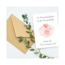 Baby Loss Pink Booties Remembrance Birthday Card