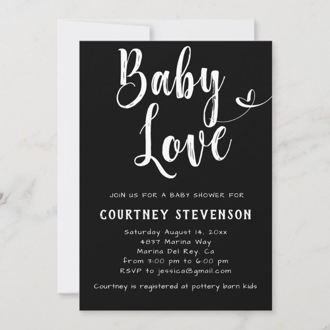 Baby Love Baby Shower Invitation (Front)
