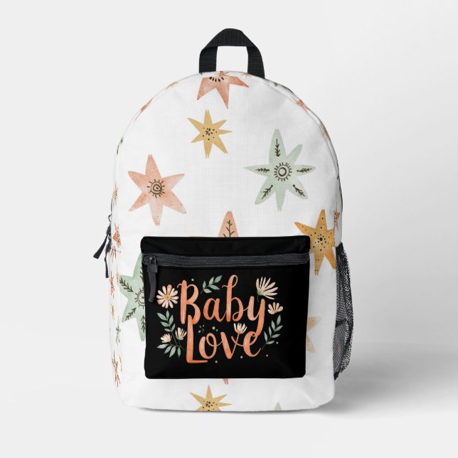 Baby love boho printed backpack (Front)