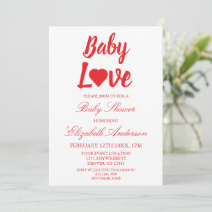 Baby Love Heart Baby Shower Invitation