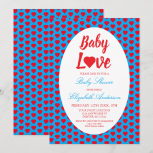 Baby Love Heart Baby Shower Invitation