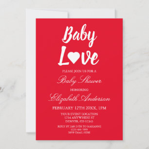 Baby Love Heart Baby Shower Invitation