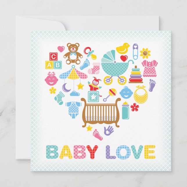 Baby Love Heart Shower Invitation (Front)
