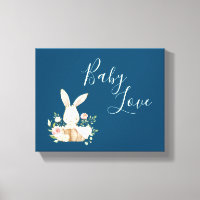 Baby Love Script Pink Blue Girl Woodland Animal