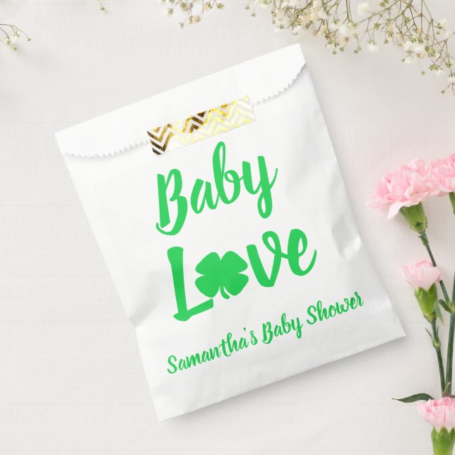 Baby Love Shamrock Baby Shower Favour Bags (Sealed)