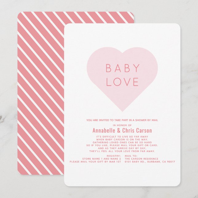 Baby Love | Valentine's Day Baby Shower by Mail Invitation (Front/Back)