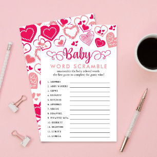 "Baby Love" Valentine's Day Baby Shower Word Game