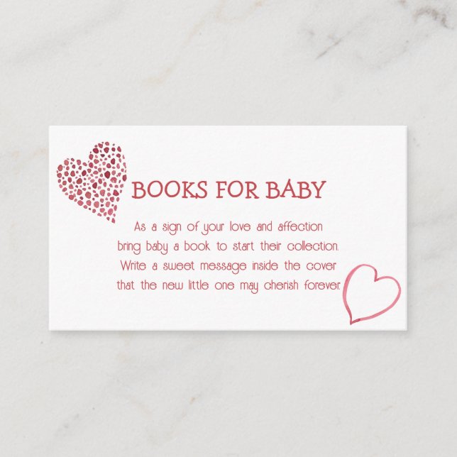 Baby Love Valentine's Theme Book Request Card (Front)