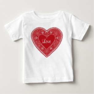 Baby Love Vintage Lace Heart T-Shirt