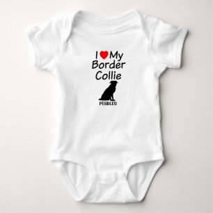 Baby Loves Border Collie Dog Bodysuit