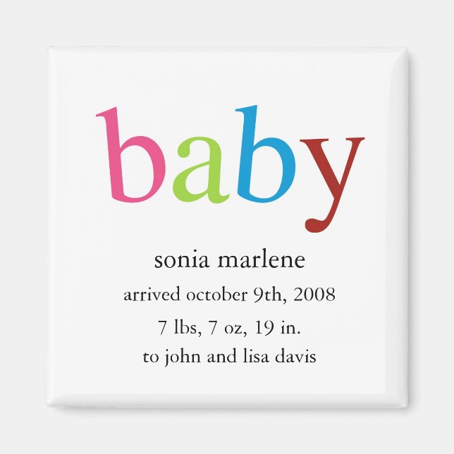 Baby Magnet Announcement (Front)